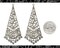 Antiqued Silver Plated Brass Triangular Lace Drop Charms - Set of Two - S-P124